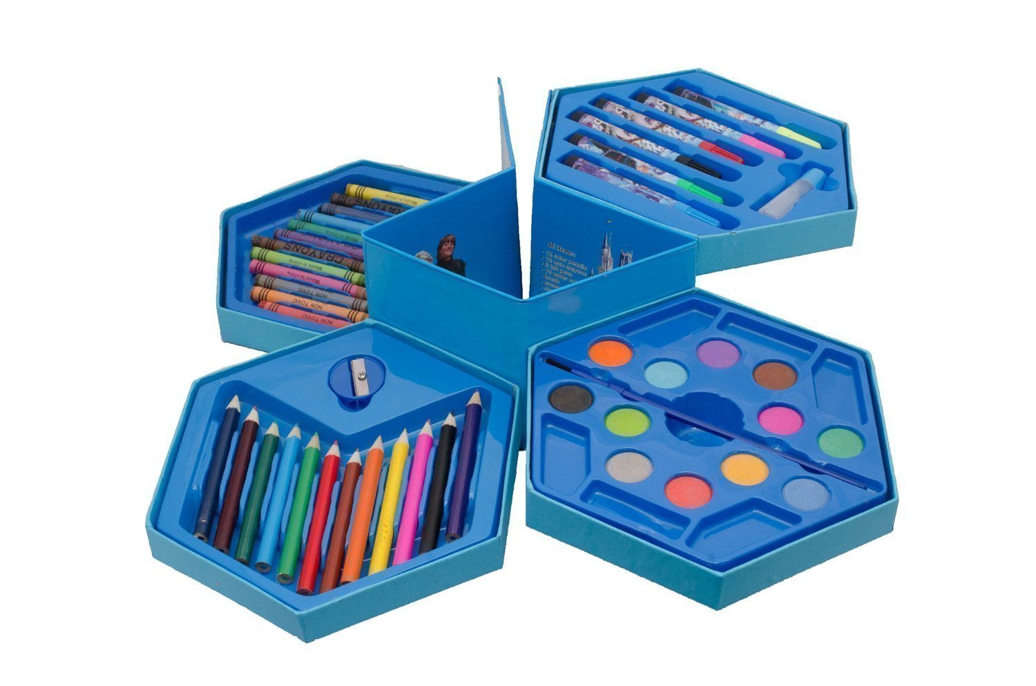 0859 46 Pcs Plastic Art Colour Set with Color Pencil, Crayons, Oil Pastel and Sketch Pens - SkyShopy 0859 46 Pcs Plastic Art Colour Set with Color Pencil, Crayons, Oil Pastel and Sketch Pens - SkyShopy